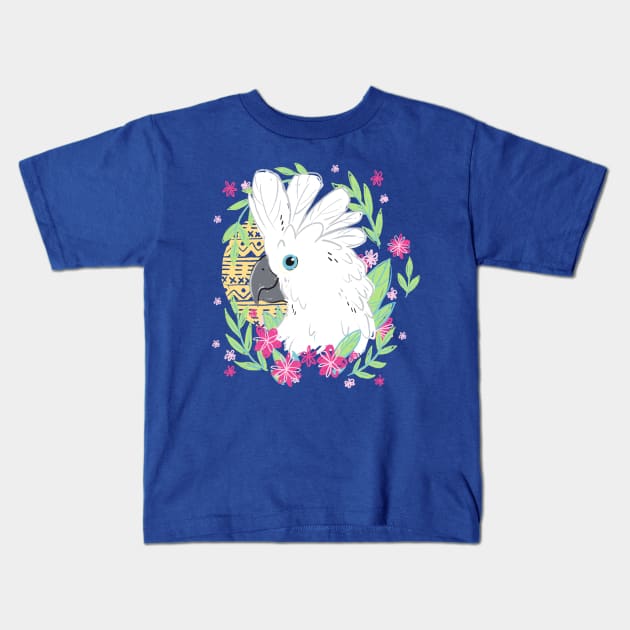 Umbrella Cockatoo Kids T-Shirt by IllustratedActivist